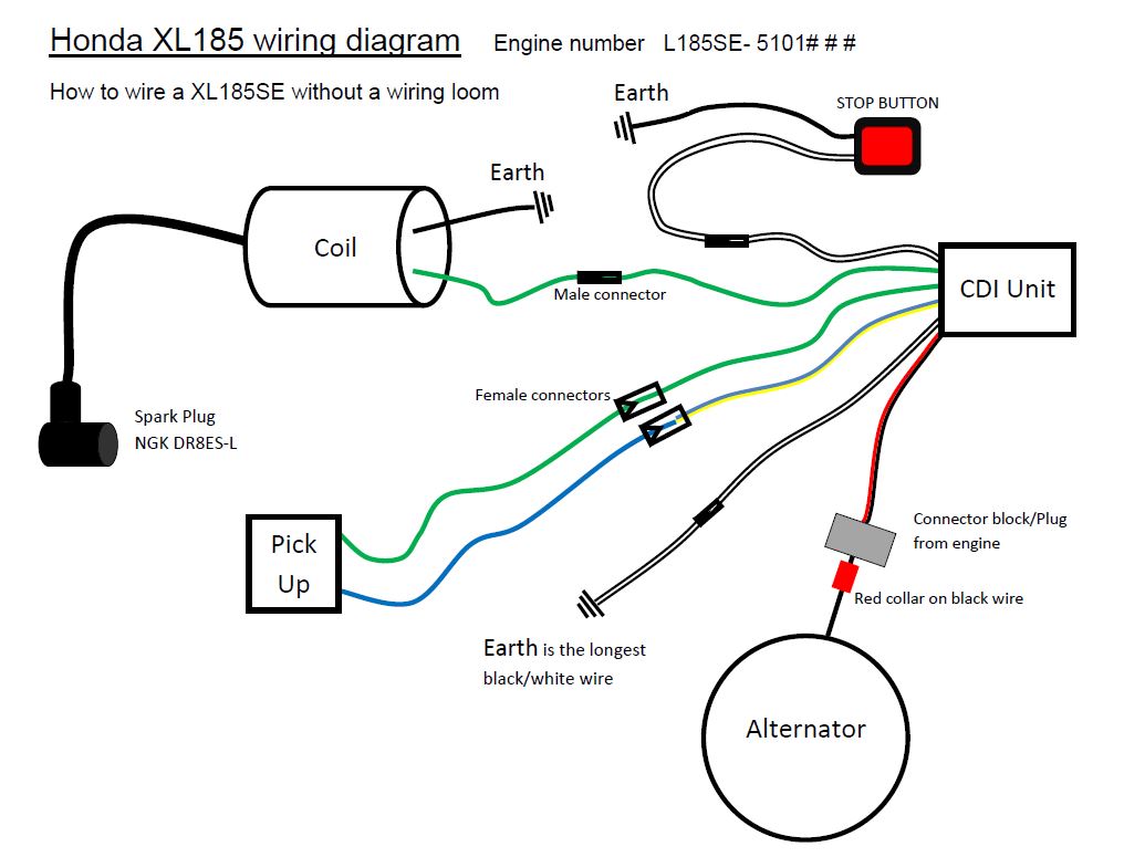 Honda XL185 wiring diagram